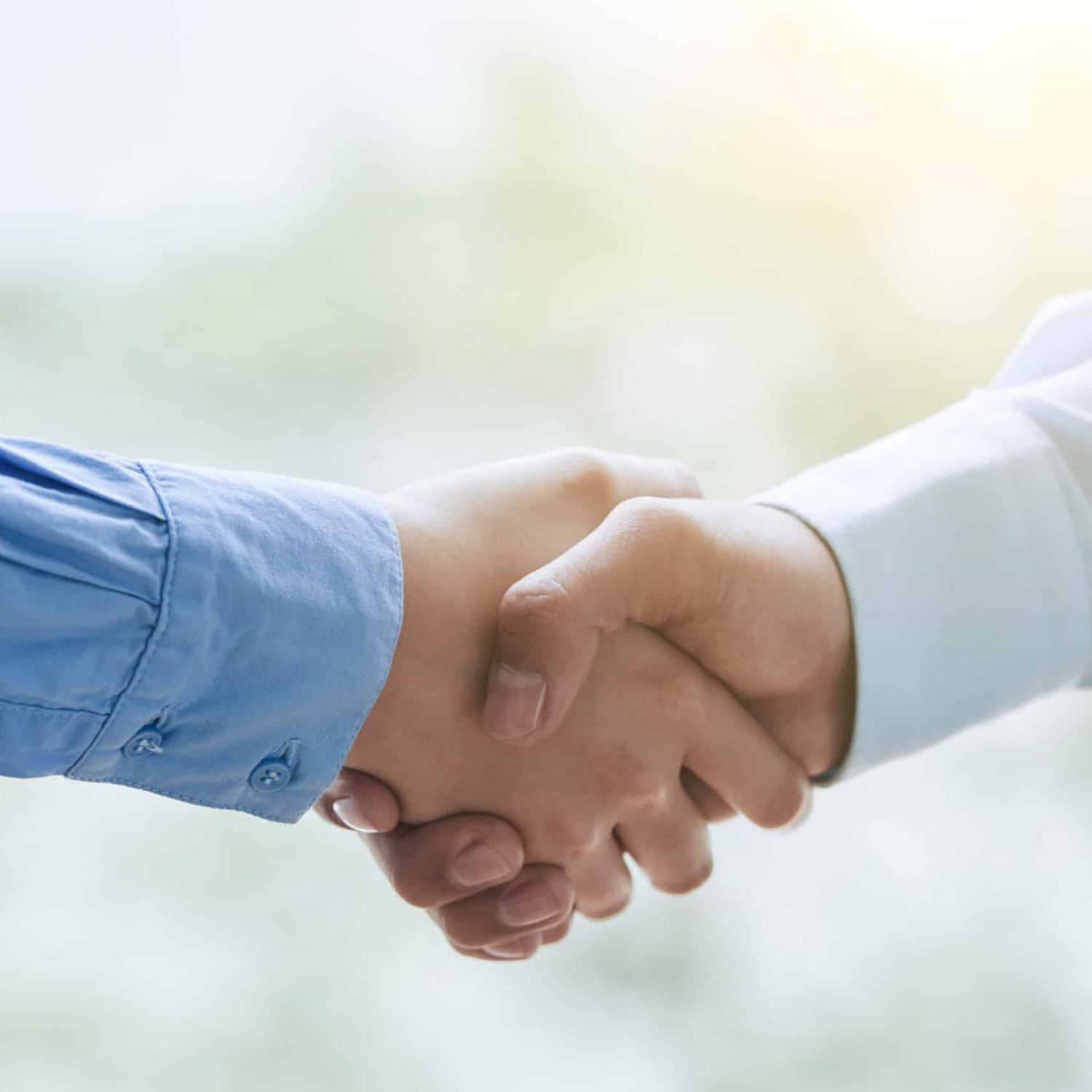 Business partners shaking hands to confirm the deal